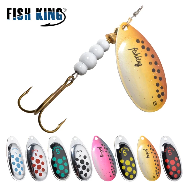 FISH KING 6 Color 0#-5# Spinner Bait With Treble Hooks 35647-BR Arttificial  Bait