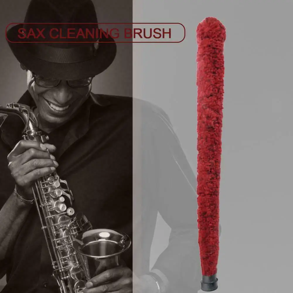 Alto Sax Чистящая Щетка для саксофона с защитным резиновым рукавом, многофункциональное средство для ухода за саксофоном
