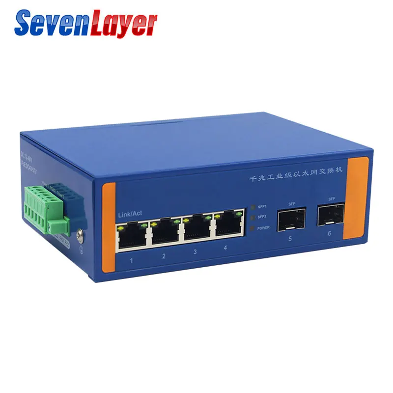 Промышленный Коммутатор Ethernet 10/100/1000 м сетевой сигнал усиленный тип DIN рейки 4