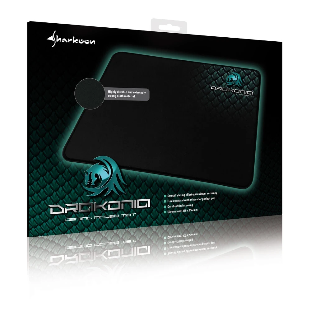 Коврик для мыши Sharkoon Drakonia Gaming Mat текстиль, резина, 355 x 255 х 2.5 мм, цвет: черный с рисунком