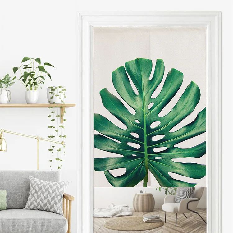 

Creative Fresh Green Vegetation Cotton Linen Door Curtain Bedroom Kitchen Partition Household Curtain-Style Bath Curtain Fabric