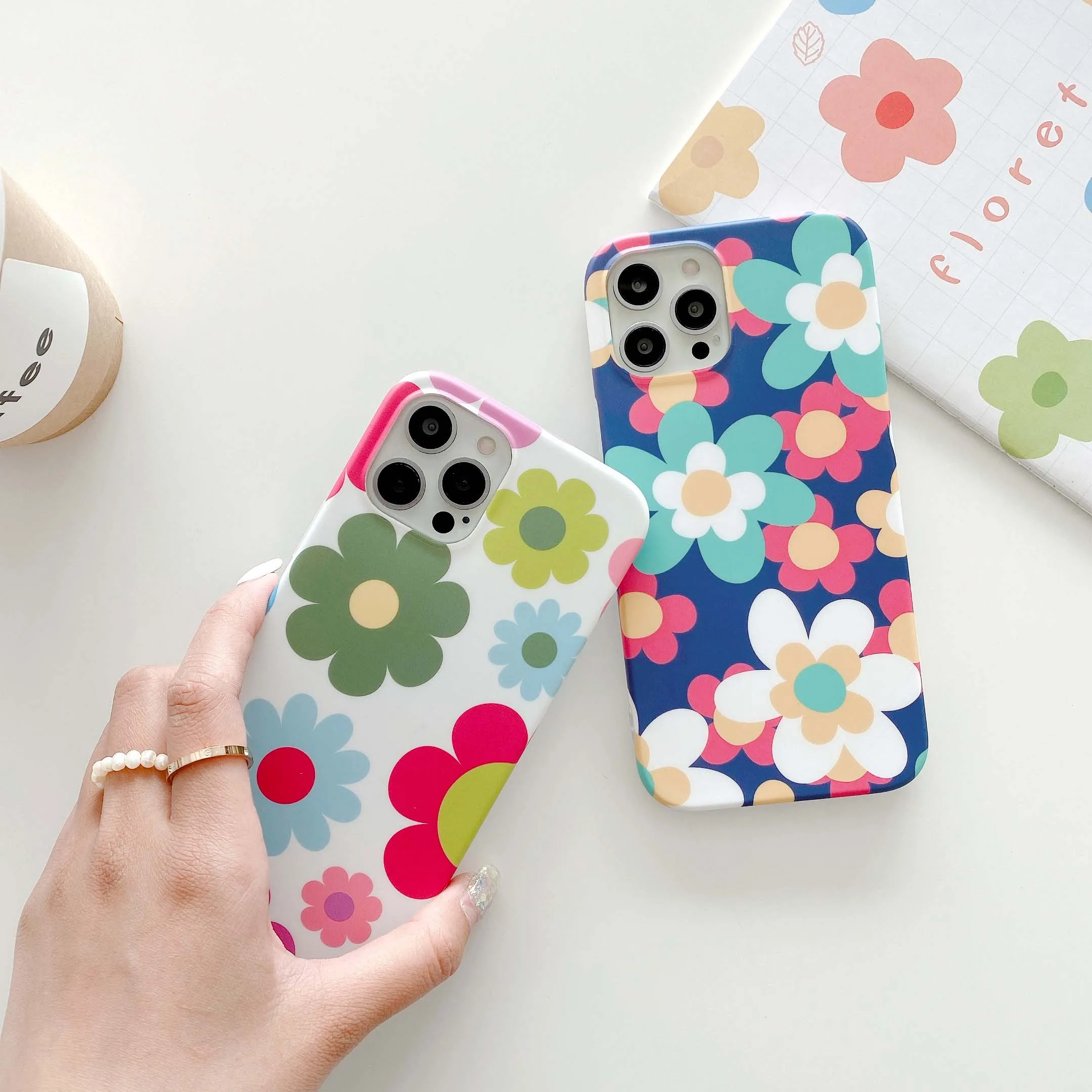 iphone 12 pro max wallet case Cute Smooth Flower Phone Case for iPhone 13 11 Pro Max 12 Mini X XR XS Max Se 2020 7 8 Plus Anti Knock Back Phone Cover Case iphone 12 pro max case