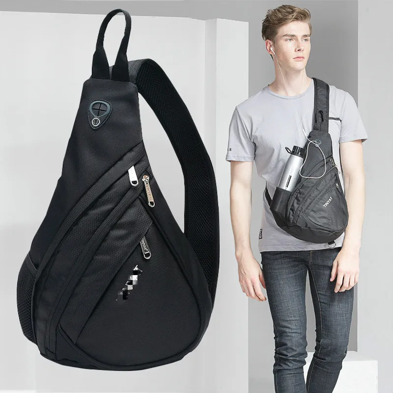 

2019 Multifunction Crossbody Men Bags Casual Fashion Shoulder Drop Bag with USB Charging Short Journey Messengers Chest Bags