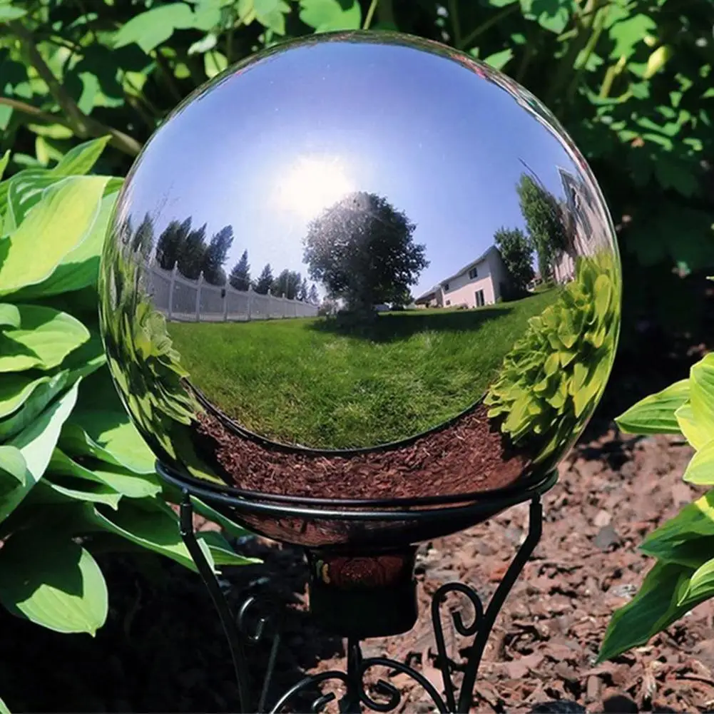 Hollow Ball Decoration 25-100mm High Gloss Glitter Steel Ball Sphere Garden Mirror Ball For Home Decoration Garden Balls Supplies Hollow Ornament