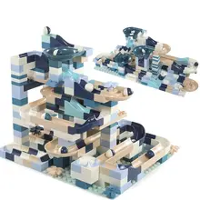 80-160Pcs Marble Race Run Big Building Block Compatible Duploed Plastic Funnel Slide DIY Assembly Bricks Toys For Children