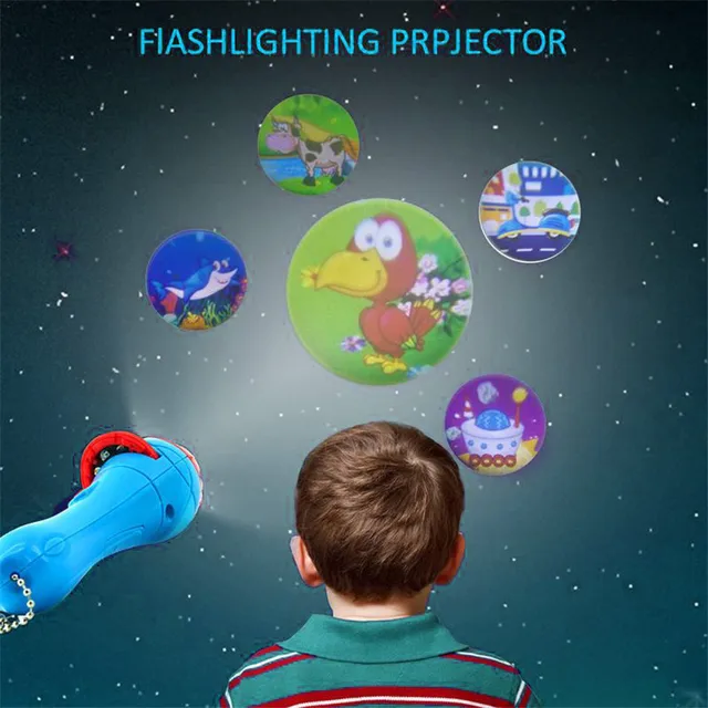 Baby Educational Flashlight Bedtime Story Flashlight Projector Lamp Kid Early Education Toy Holiday Birthday Christmas New Year 3
