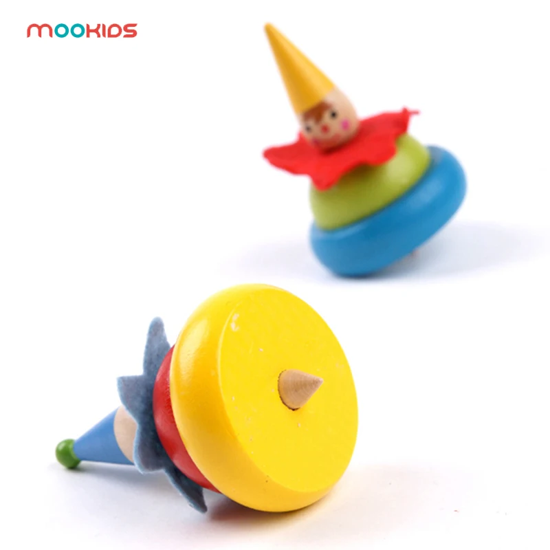 Mookids деревянные спиннинг гироскоп игрушки для детей Подарки танцы клоун флип Классические игрушки родитель-ребенок Взаимодействие
