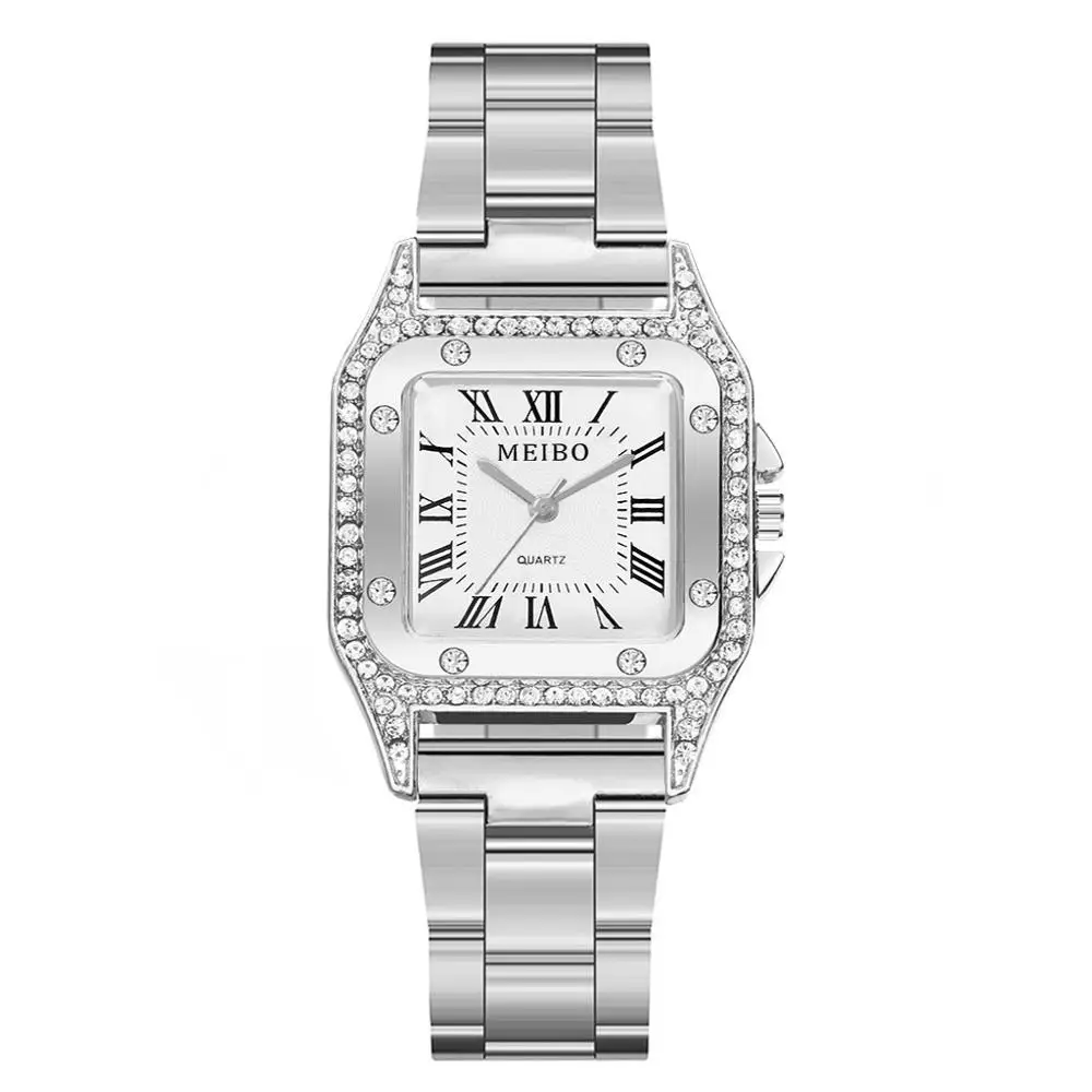 Модные женские часы со стразами и бриллиантами, роскошные Брендовые женские наручные часы, женские часы из серебристой стали, Relogio Feminino#0923 - Цвет: Серебристый