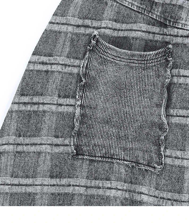 [EAM] High Elastic Waist Black Denim Plaid Harem Trousers New Loose Fit Pants Women Fashion Tide Spring Autumn 2020 1DA090