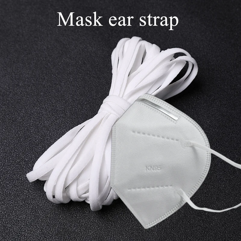 

100 metres Elastic Bands for Mouth Mask Flat Cord Crafts Elastic Band Ear Ropes String Cord for face Masks ear strap 3/4/5 mm