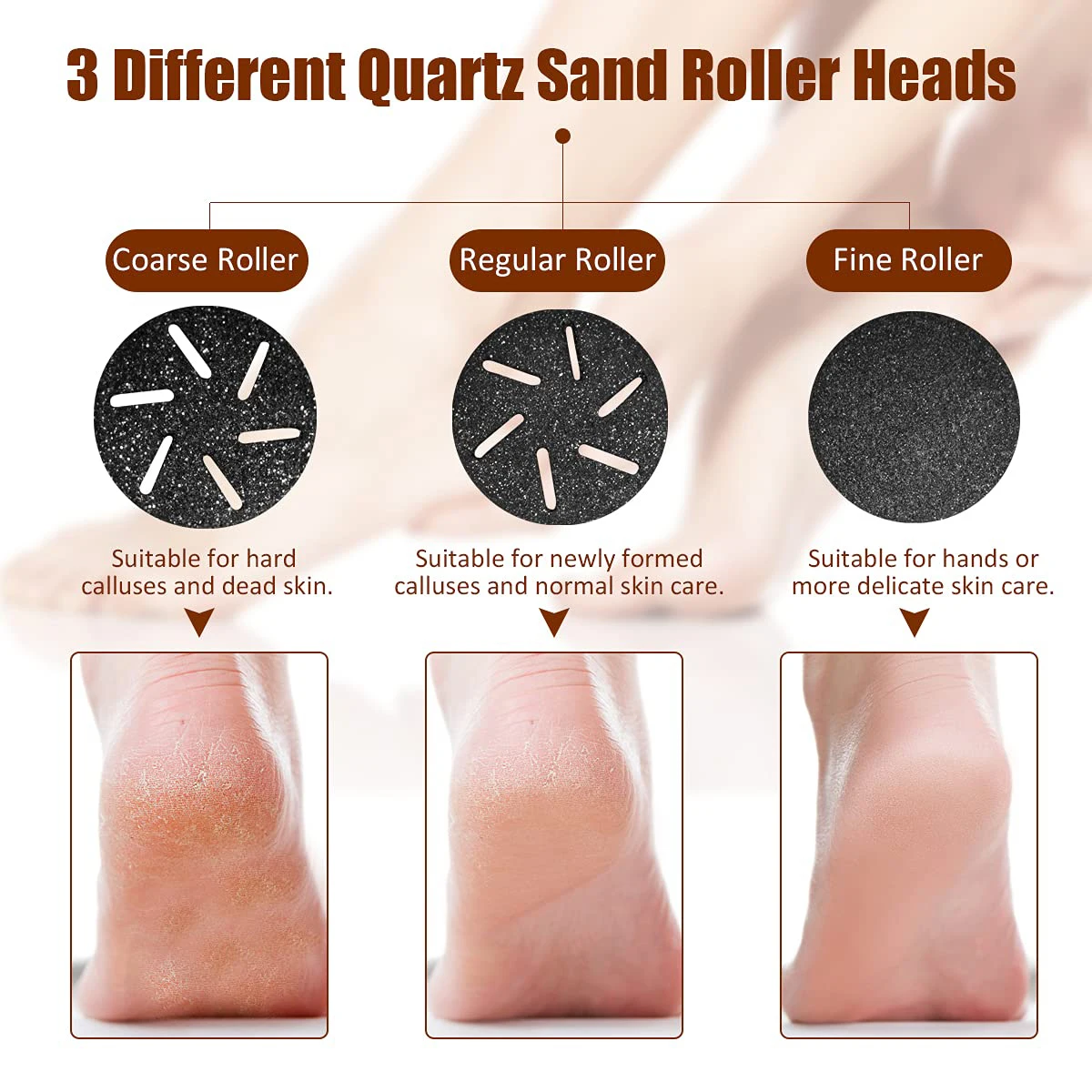 Electric Pedicure Tools Foot Care File Leg Heels Remove Hard Cracked Dead Skin  Remover Feet Clean Care Machine LED  display 5