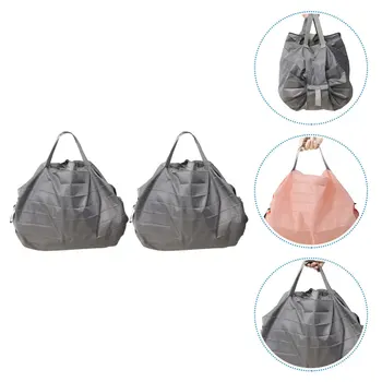 

2Pcs Shopping Bag Folding Pouch Portable Bag Convenient Bag for Outdoor Mall Shopping