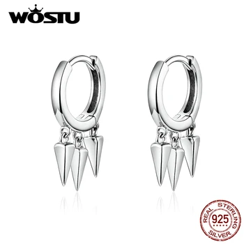 

WOSTU Hot Sale 100% Real 925 Sterling Silver Circle Geometric Earrings For Women Making Fine Jewelry Wedding Party Gift BKE779