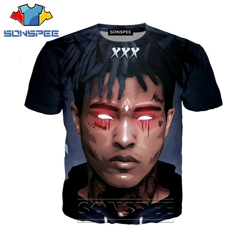 Аниме 3d печать игра футболка рок уличная xxxTentacion rapper для мужчин и женщин модная футболка Harajuku Детские рубашки homme футболка A228 - Цвет: 05