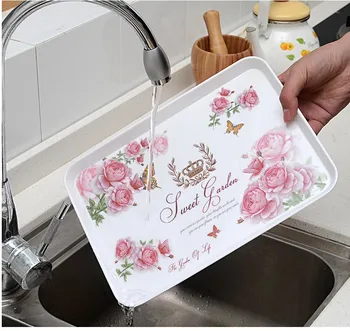 

Large Size Tea Tray/Storage Plate/Rectangular Cup Tray For Home/Hotel/Party/European Fruit Dish/Snacks Plate