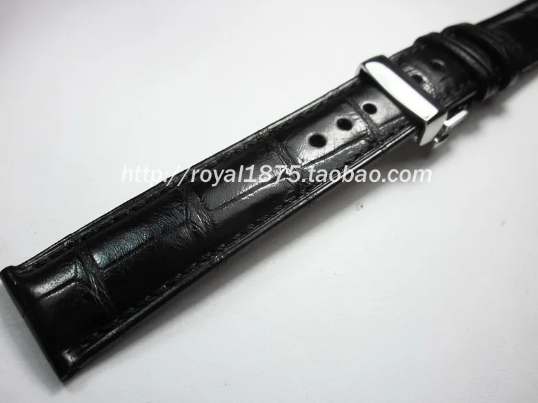 

Handmade High-end Crocodile Alligator Leather Watch Band Strap Replacement Deployment for Luxury Watches 20mm Butterfly buckle