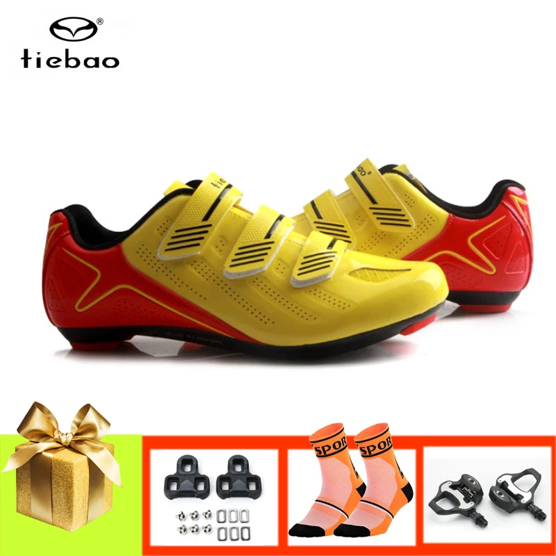 

Tiebao Sapatilha Ciclismo Cycling Shoes Road Men Breathable Self-Locking Bike Sneakers Professional Road Bike Riding Shoes