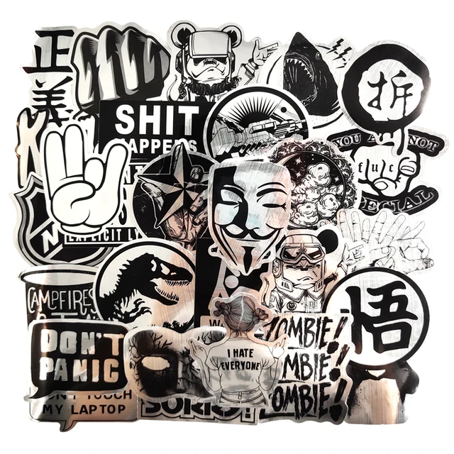 10/30/50pcs/pack Metal Wire-Drawing Reflect Light Graffiti Stickers For Notebook Motorcycle Skateboard Computer Mobile Phone 1