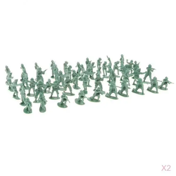 200pcs/set Military Figurines Toy, Army Soldiers Action Figures, Sand Scene Model Building Kit, Party Favors- Army Green