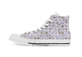 

Sloths in Purple Custom Casual High Top lace-up Canvas shoes sneakers Drop shipping