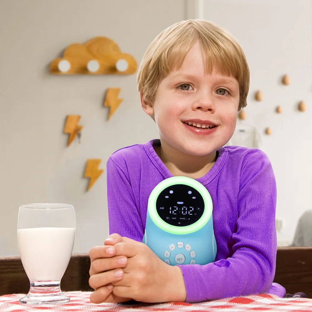Colorida de Dinossauro Despertador e Luz de Dormir para Crianças Presente para Meninos e Meninas Noturna Luz 9 Luz noturna colorida de dinossauro, despertador e