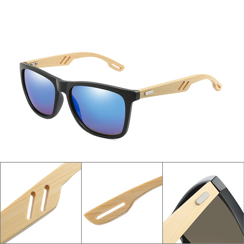 Women Sunglasses Wood Sun Glasses Fashion Colorful Handmade Sunglasses Men Women Square Bamboo Hiking Eyewear Mirror Sun Glasses Retro Masculino