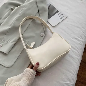

Retro Totes Bags For Women 2020 Trendy Vintage Handbag Female Small Subaxillary Bags Casual Retro Mini Shoulder Bag white