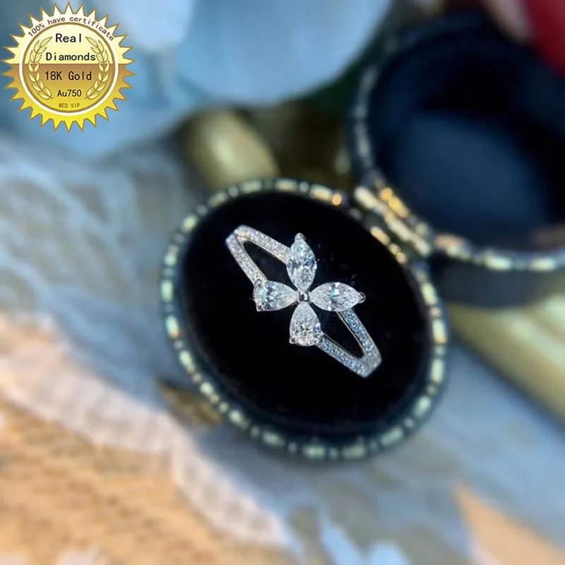 

Из белого золота 18 карат из натурального 0.45ct кольцо с бриллиантом ювелирные изделия Обручение кольцо обручальное кольцо D-A01