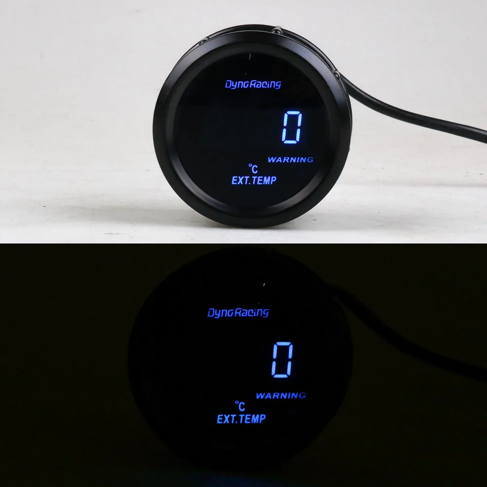 Digital Thermometer Digital Temperature Controller Car Gauge Exhaust Temperature Sensor Dynoracing 2" 52mm Exhaust Gas Temperature Gauge Digital Exhaust Gas Temp Gauge Blue Led EGT EXT Car Meter With Sensor