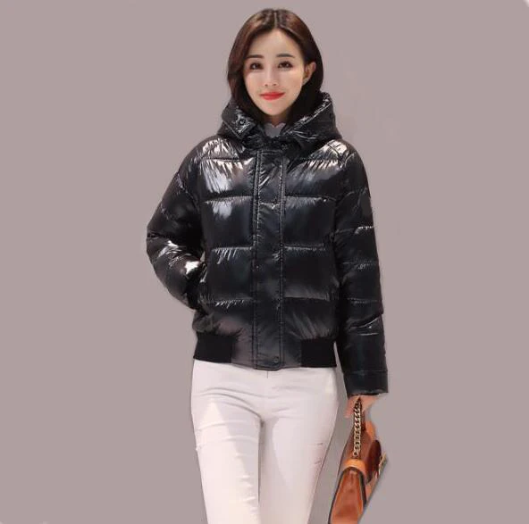 only black jacket Черное меховое пальто с большим меховым воротником, хлопковая зимняя куртка, женские парки, короткая утолщенная тонкая модная пуховая хлопковая куртка для женщин и студентов - Цвет: only black jacket