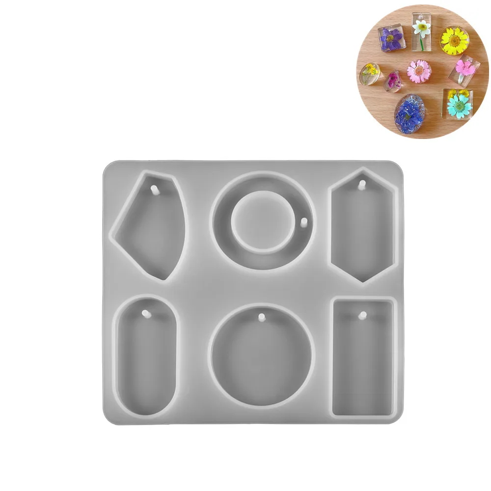 

1Set/6pcs Round Square Casting Silicone Epoxy Mould UV Epoxy Resin Molds Tool For DIY Jewelry Making Pendant Findings Supplies
