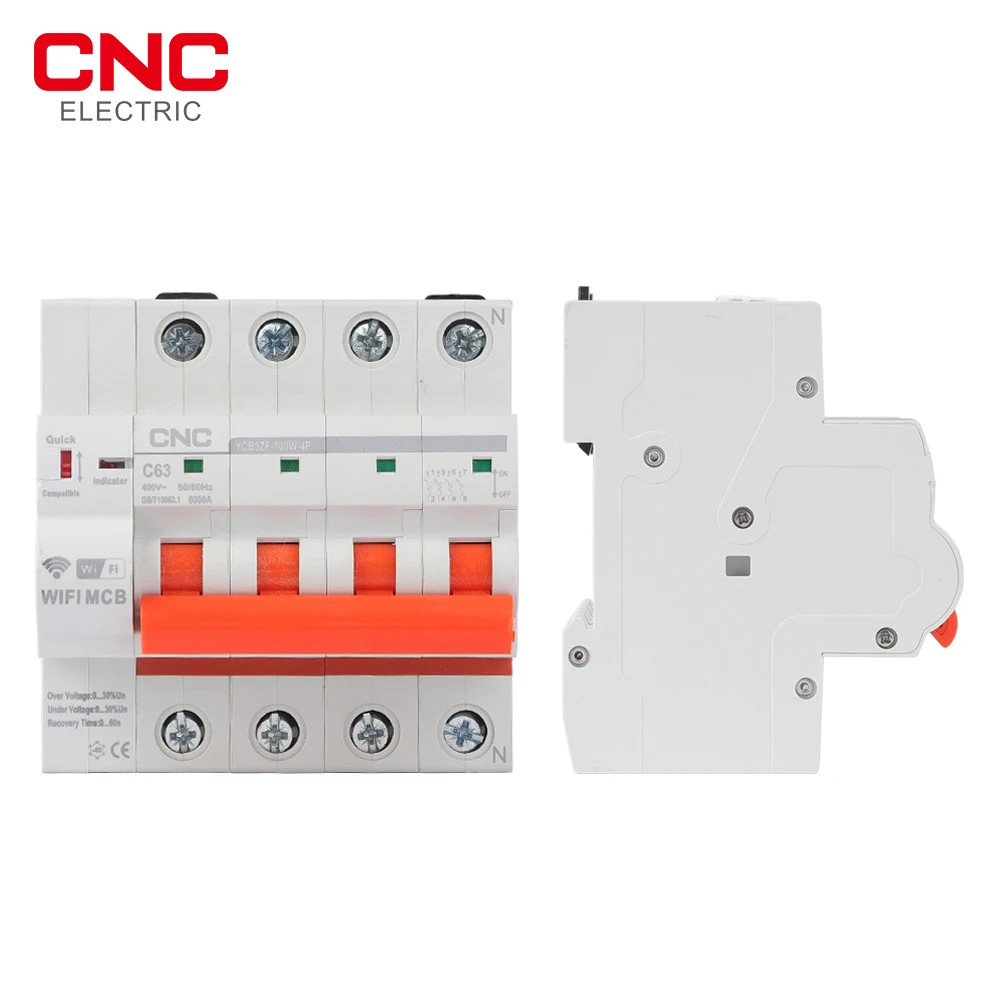 CNC Din 레일 Tuya WIFI 회로 차단기 타이머 원격 제어 APP 스마트 자동 지능형 인터럽터 WIFI 스위치 MCB