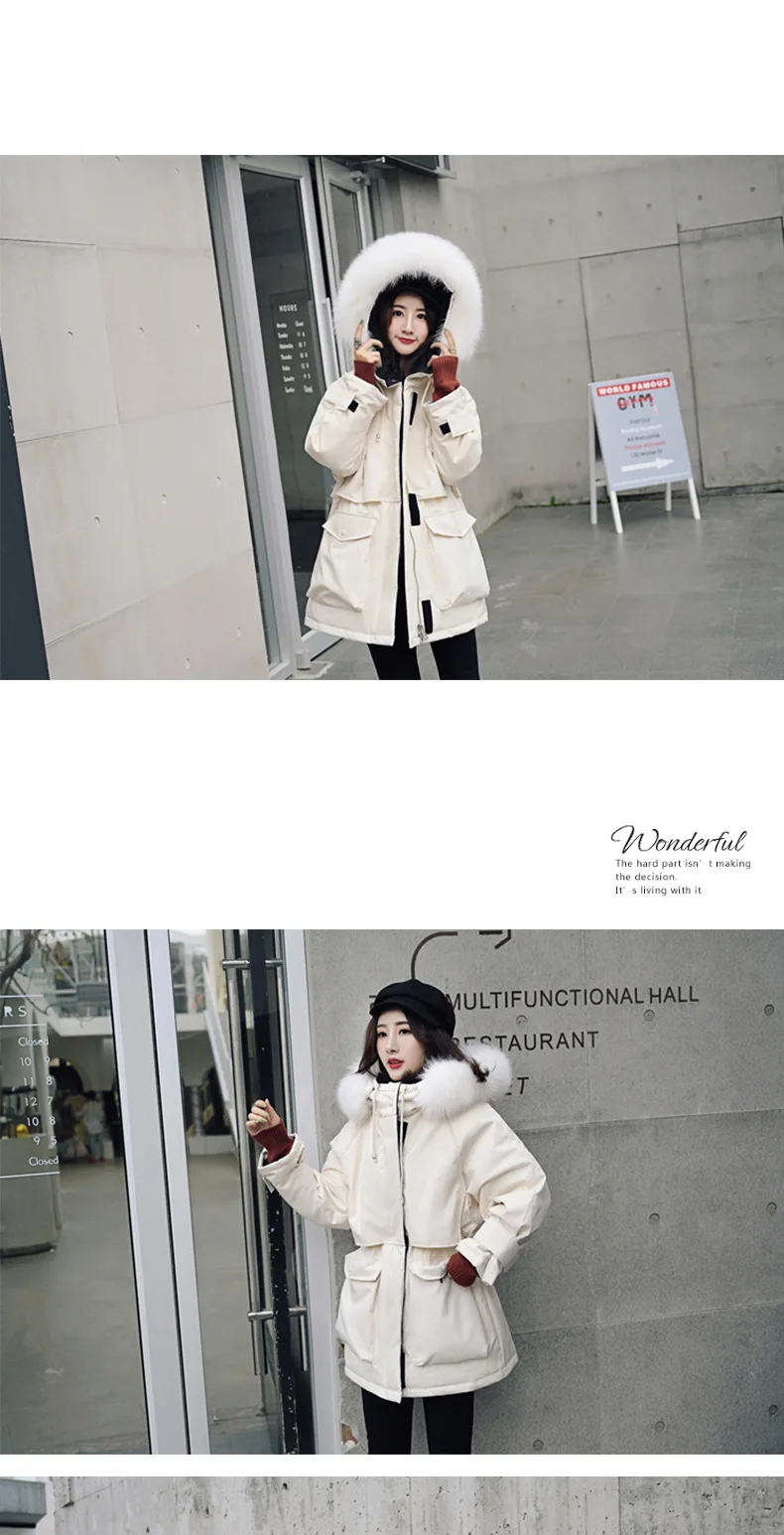 new style Korean-style down Jacket Women's Loose-Fit Thick Mid-length Jacket