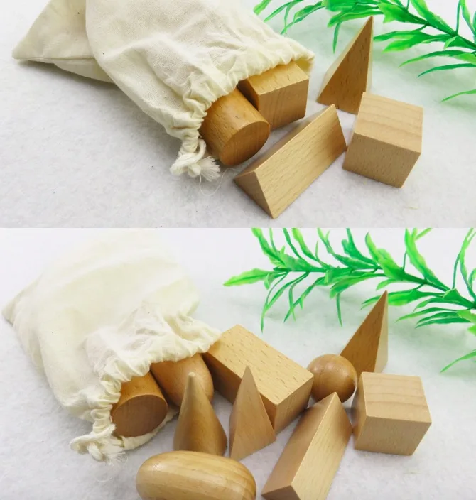 Wooden Block Geometry Shape Cognitive Toys 3D Wood Bricks Montessori Learning Educational Game Stacking Blocks Math Toy for Kids - 2