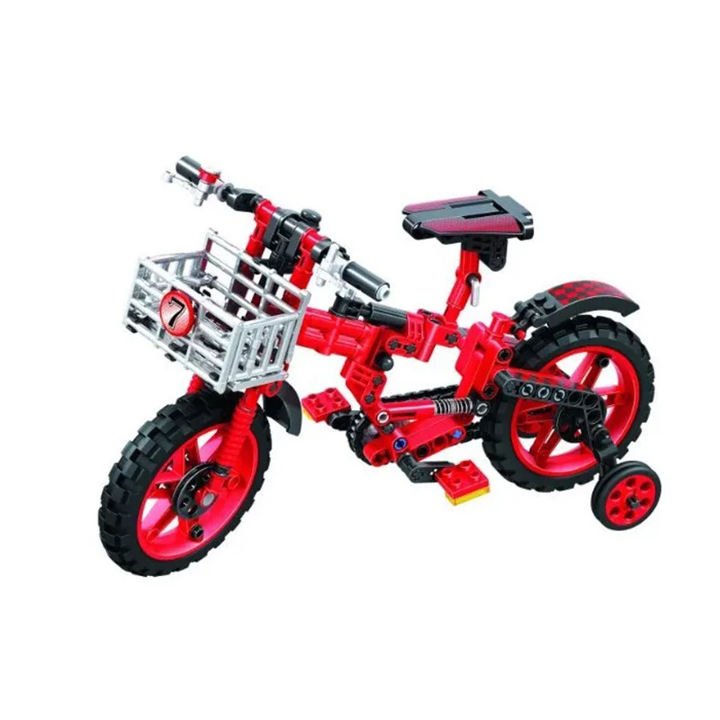 

WL7064 235pcs NEW City Red Bike Bicycles Model Building Blocks Bricks Toys For Children Gift Compatible Legoings Technic Series