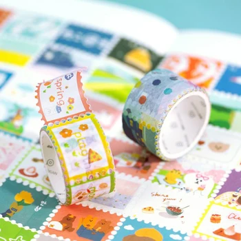 

1 Pcs Cute 2.5cm Wide Animal Stamp Masking Washi Tapes DIY Scrapbooking Decorative Adhesive Label Sticker Stationery Album Diary