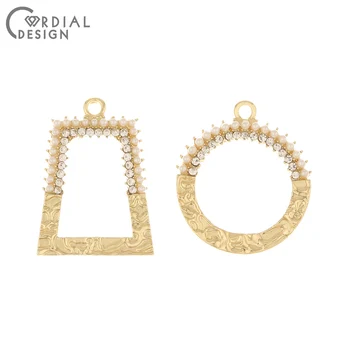 

Cordial Design 50Pcs Jewelry Accessories/Rhinestone Pendant/Earrings Connectors/Geometry Shape/DIY Making/Hand Made/Charms