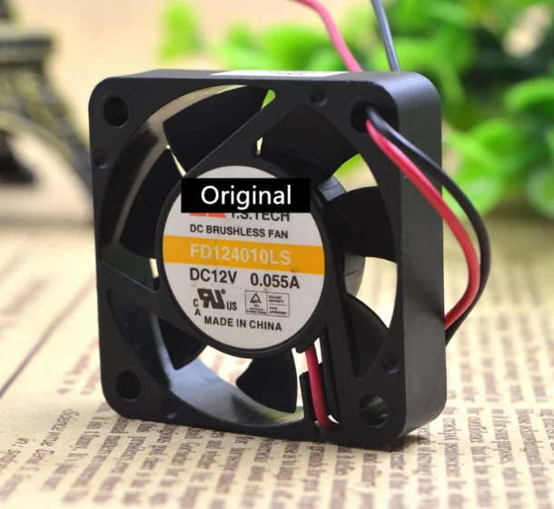 Оригинальный 100% рабочая FD124010LS DC 12V 0.055A 2-проводной 40x40x10 мм Сервер вентилятор