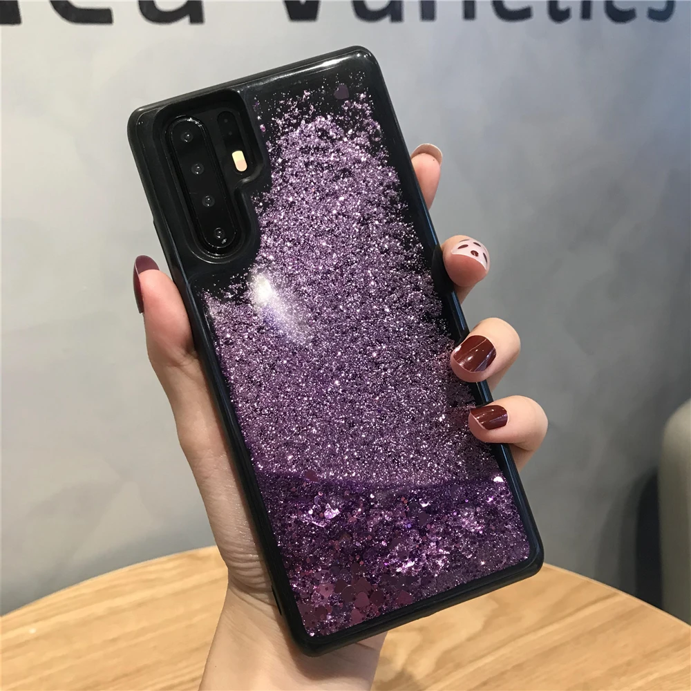 Черный силиконовый бампер динамичный жидкий песок чехол для samsung Galaxy Note 10 плюс 9 8 5