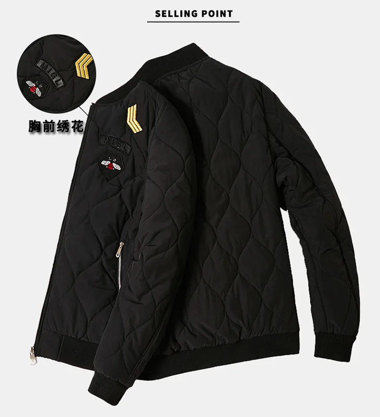 2107 Autumn And Winter Large Size MEN'S Cotton-padded Clothes Sports Casual Stand Collar Jacket Air Force One Ma01 Pilots Baseba