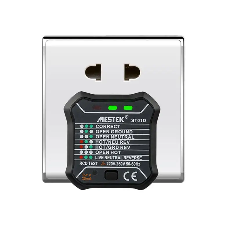 Socket Tester Automatic Electric Circuit Polarity Voltage Detector Wall Plug Breaker Finder