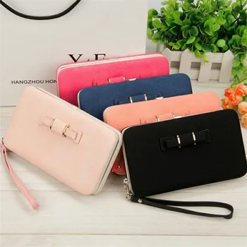 

Women Purse Bow Wallet Female Brand Credit Card Holders Cellphone Pocket PU Leather Women Money Coin Bag Clutch Women Wallet