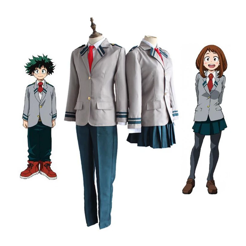 Anime-Boku-no-Hero-Academia-Midoriya-Izuku-Bakugou-Katsuki-OCHACO-URARAKA-Cosplay-Costume-My-Hero-Academia
