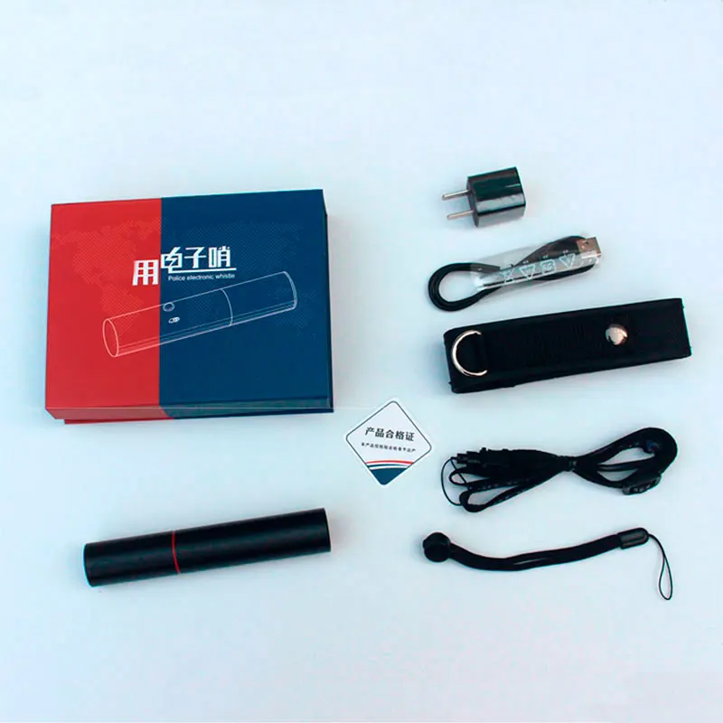 Professional Chargeable Electronic Whistles Blow Free Survival Football Basketball Referee Whistle Black Lanyard Sounder