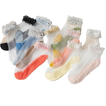 

Baby Girl Summer Socks Lace Toddler Low-Cut Socks Children Sports Home Wear Gift Floral See-Through Socks Kids Stockinga