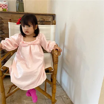

2020 Girls Autumn Long Sleeve Square Neck Butterfly Dress