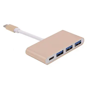

Type-C To 4 Usb Hub Expander Mini Ultra-Thin Portable 4-Port Usb 3.0 Hub Converter Adapter For Mac-Book Laptop Tablet
