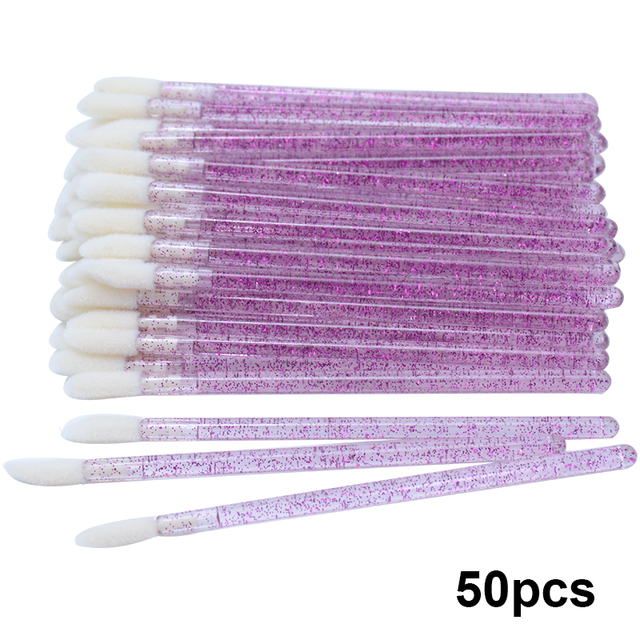 50pcs Diposable Lip Brush Makeup Mascara Wands Lipstick Micro Brushes Applicators Cleaner