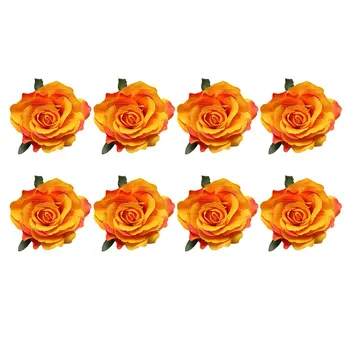 

8Pcs Cloth Flower Shaped Brooch Lifelike Rose Corsage Bride Breastpins Dress Pin