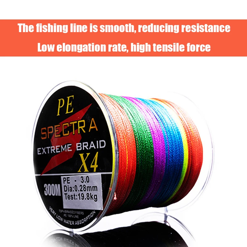 4 Strands Fishing Line 10-70LB Anti-bite PE Line 0.1-0.4MM Multifilament  Braided Wire For Carp Fishing Wire Accessories